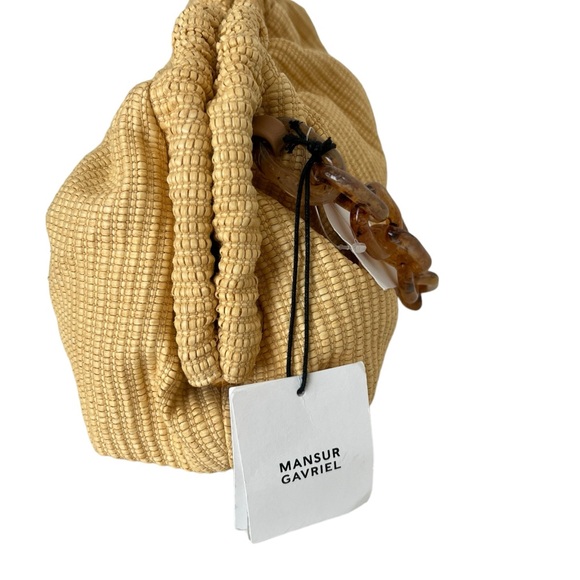 Mansur Gavriel Oversized Twist Cloud Woven Raffia Clutch Shoulder Bag Natural - Picture 12 of 15